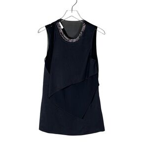 3.1 Phillip Lim Silk Trim Folded Fabric Jewel Neck Mini Cocktail Dress Size 6